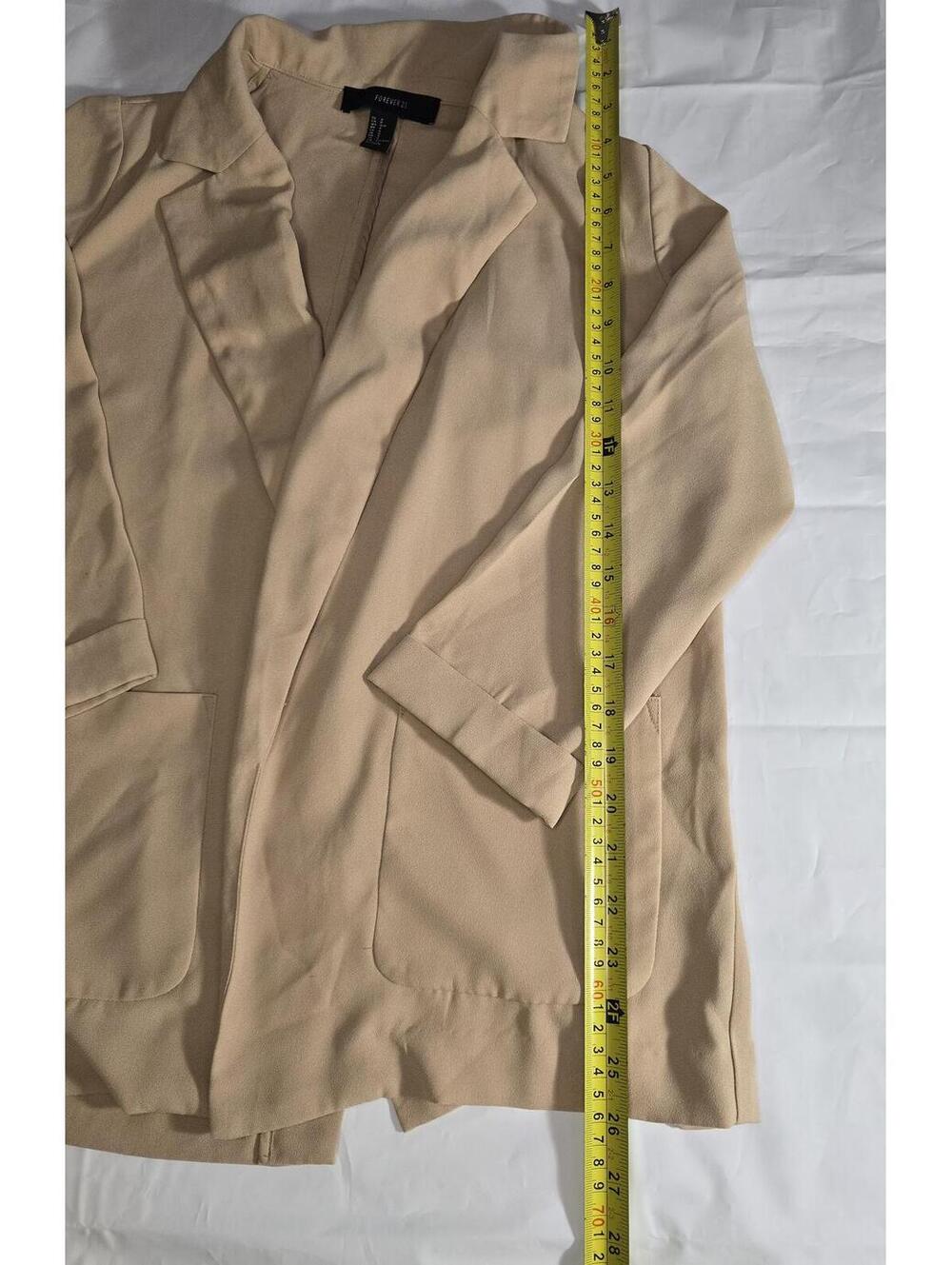 Forever 21 Beige 3/Sleeve,Open Front and pockets,chic Blazer Jacket size Small - Picture 6 of 16